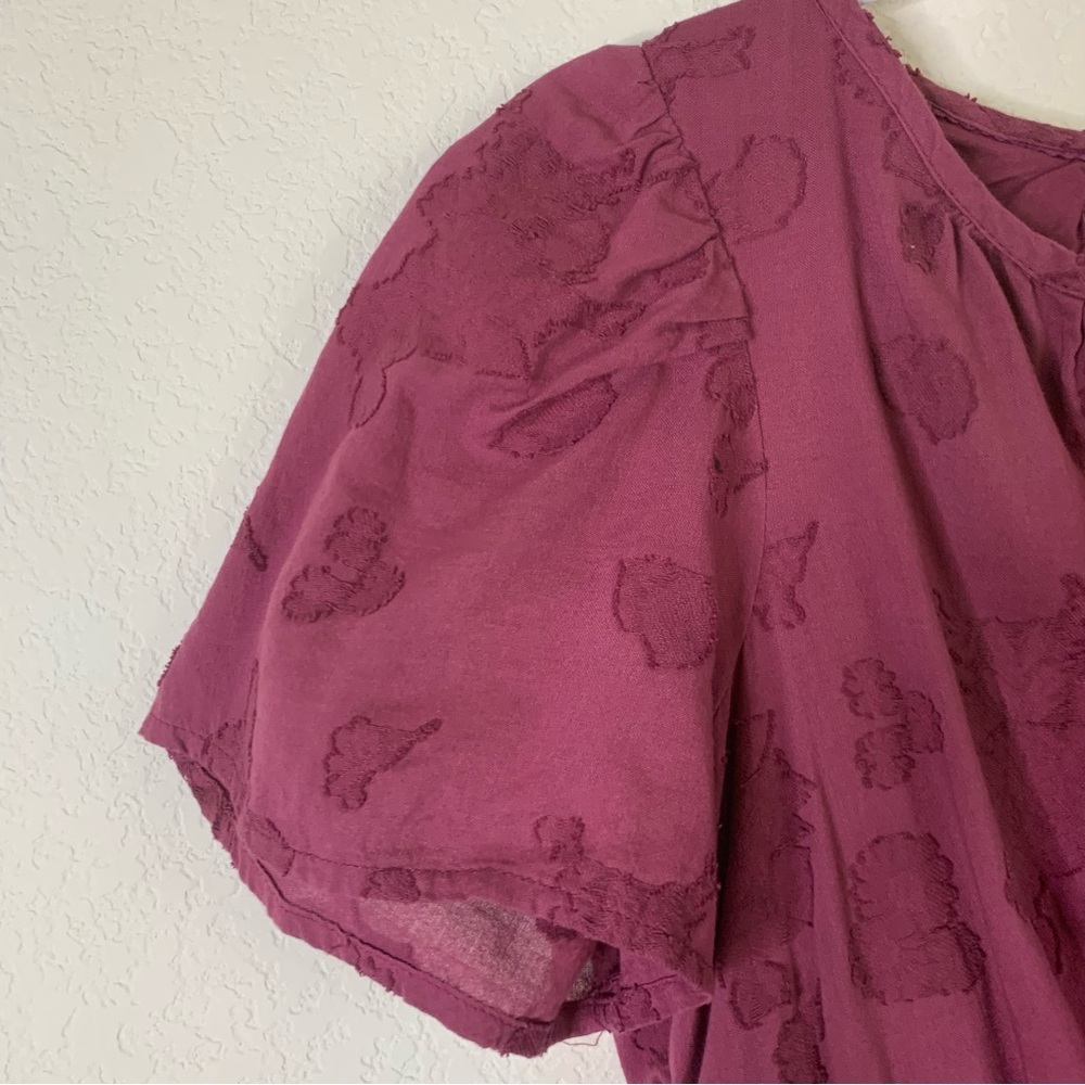 By Anthropologie The Somerset Textured Mini Dress plum M - Picture 5 of 11